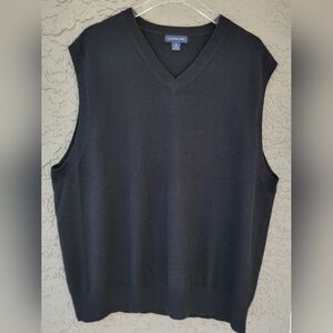Lands' End 100% Cashmere V-Neck academia preppy Heritage Sweater Vest – Size XL